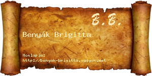 Benyák Brigitta névjegykártya
